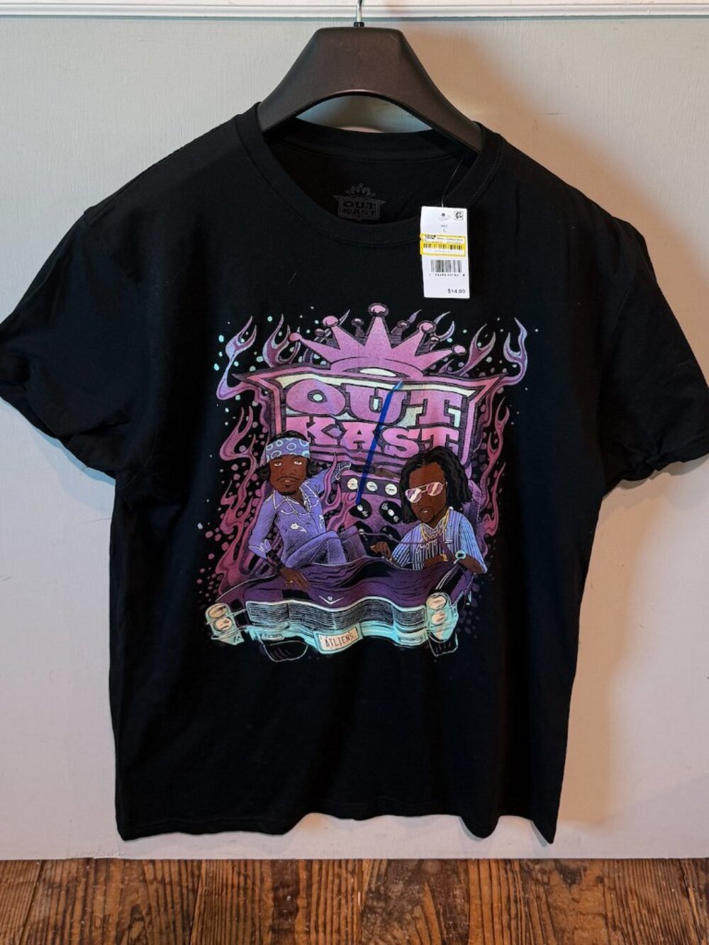 NEW Outkast Atliens Shirt Men Size Large Hip Hop Short Sleeve Black T-Shirt NWT